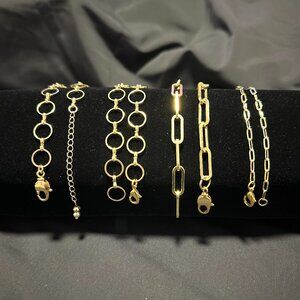 BUNDLE OF 4 GOLD PLATED CHAINS